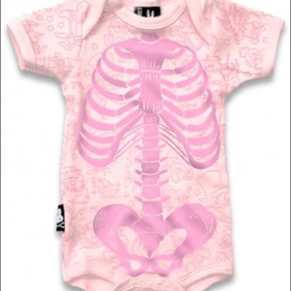 Pink Rib Cage Skeleton Baby Bodysuit One Piece